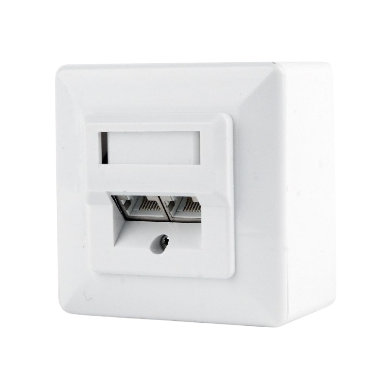 2xRJ45 Surface Box 2 port STP Cat.6, MWS-2S6-01