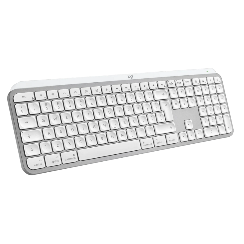 Wireless Keyboard Logitech MX Keys S for Mac, Ultra thin, Premium typing, Metal plate, F-keys, Backlight, 10M, 2.4Ghz+BT, EN, Pale Gray