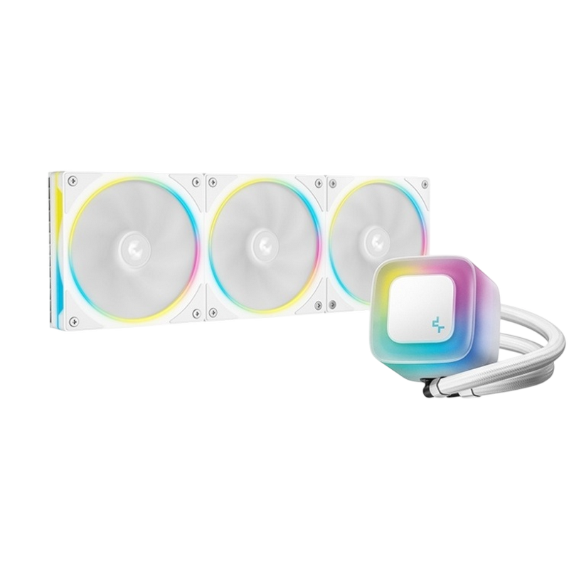AIO Liquid Cooling Deepcool "LE360 PRO WH" (<36.07dBA, 400-2400RPM, 66.23CFM, 3x120mm, 2500-3400RPM, ARGB, 1817g.) White