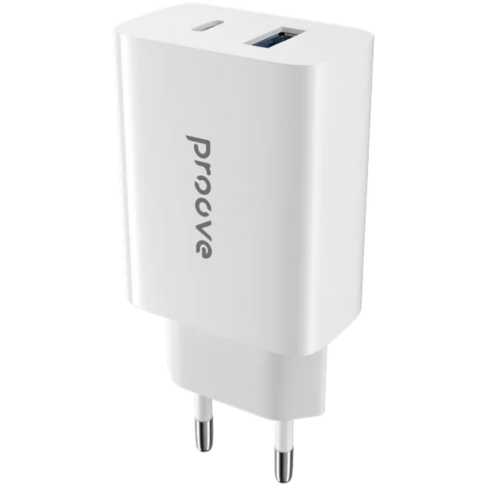 Incarcator Proove, Rapid 20W, USB+Type-C, (fara cablu),White