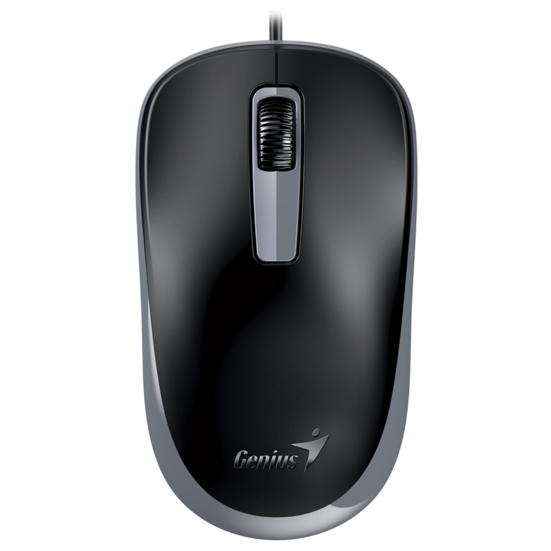 Mouse Genius DX-125S, 1200 dpi, 3 buttons, Ambidextrous, 76g, Silent, 1.5m, USB, Black Grey