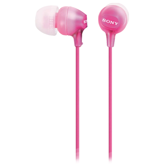Earphones SONY MDR-EX15AP, Mic on cable, 4pin 3.5mm jack L-shaped, Cable: 1.2m Pink