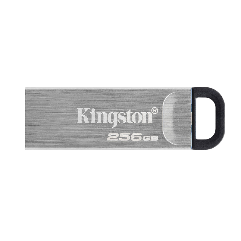 256GB USB3.2 Flash Drive Kingston DataTraveler Kyson, Silver, Metal Case, Key Ring (DTKN/256GB)