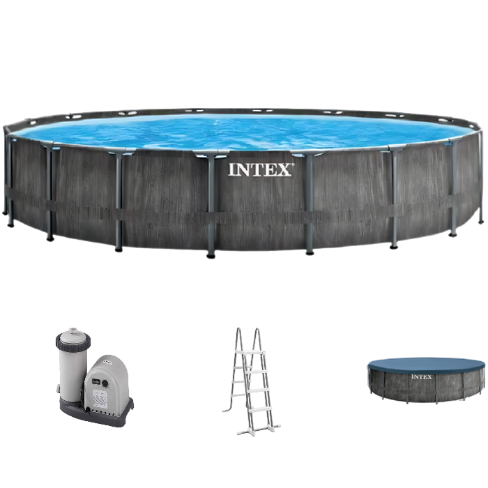 Intex 26744 Piscina Сadru Metal PREMIUM GREYWOOD 549x122cm, 24311L