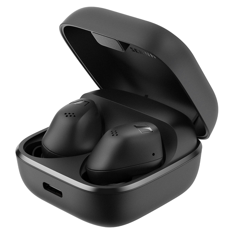 True Wireless Sennheiser Accentum, Black, IP54, 8 hours (ANC off)/6 hours (ANC on); Max. battery life charging box: 28 hours