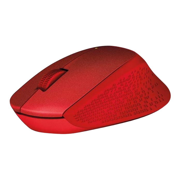 Wireless Mouse Logitech M330 Silent Plus, 1000 dpi, 3 buttons, Ergonomic, 78g., 1xAA, 2,4Ghz, Red