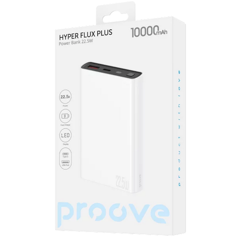 Power Bank 10000mAh Proove Hyper Flux 22.5W,White