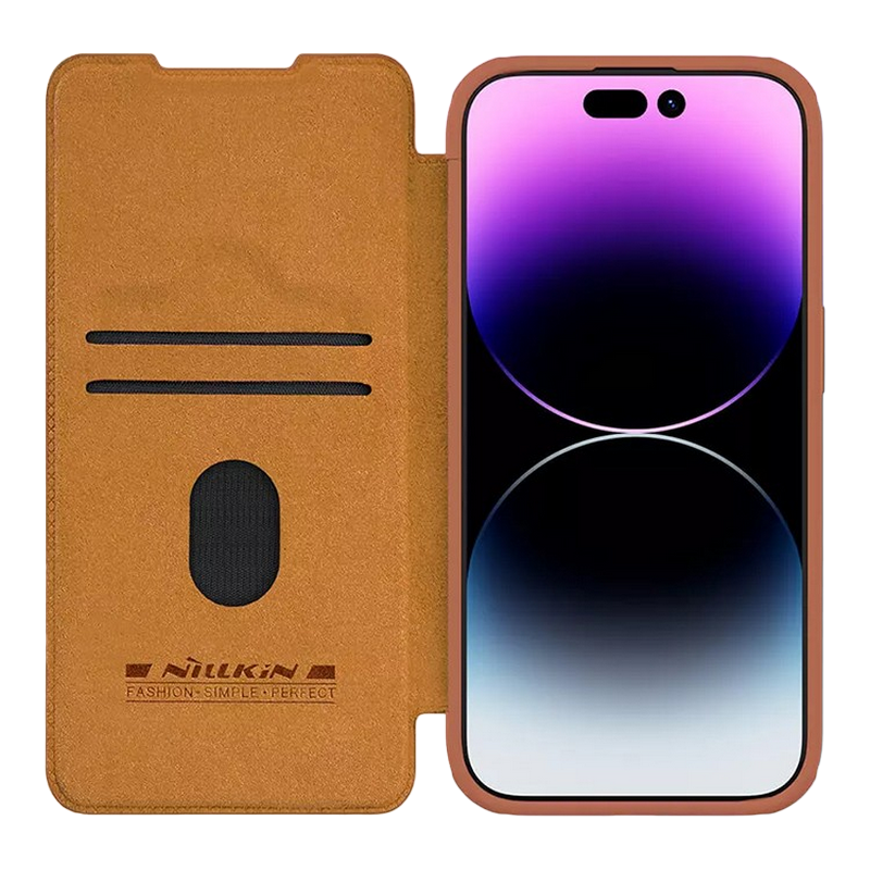 Nillkin Apple iPhone 15 Pro, Qin Pro Brown