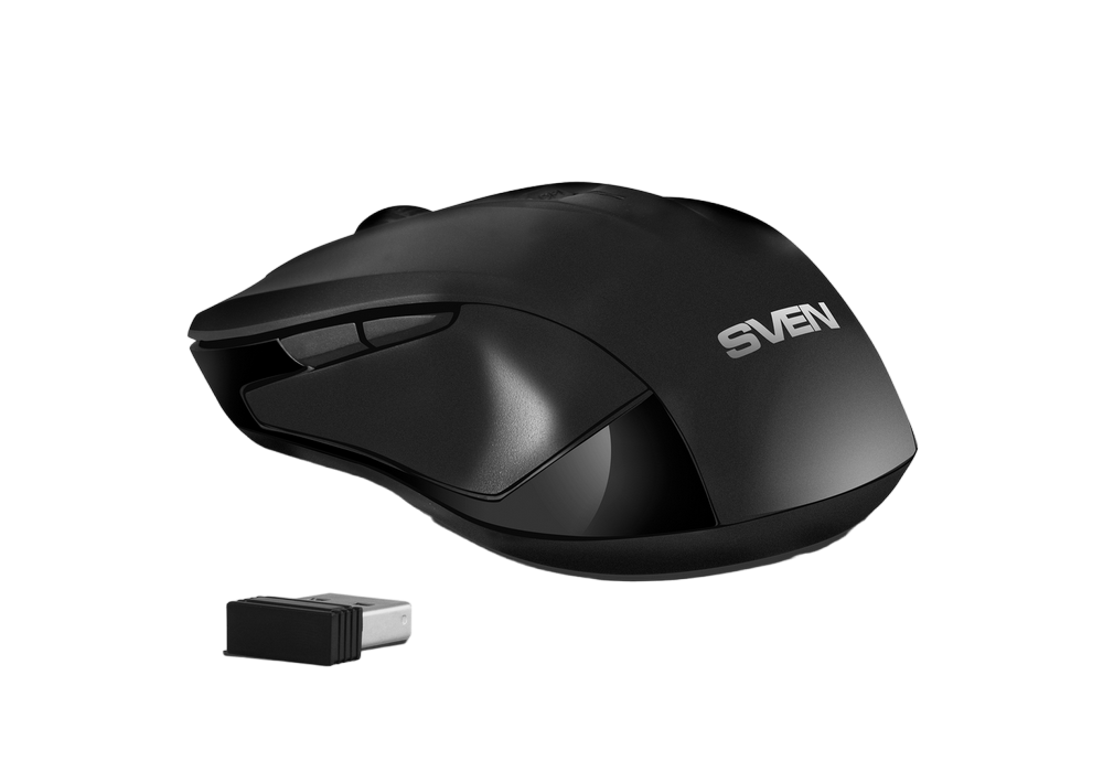 Wireless Keyboard & Mouse SVEN KB-C3400W, Multimedia, Splash proof, 1600 dpi, 6 buttons, Ambidextrous, 1xAAA/1xAA, 2.4Ghz, EN/RU, Black
