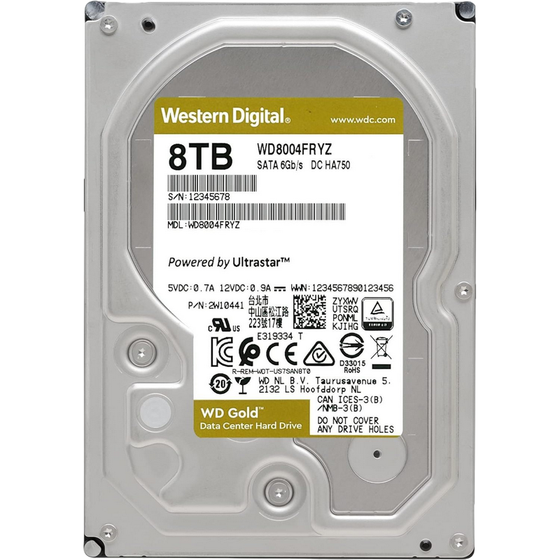 3.5" HDD 8.0TB-SATA-256MB Western Digital "Gold Enterprise Class (WD8004FRYZ)"