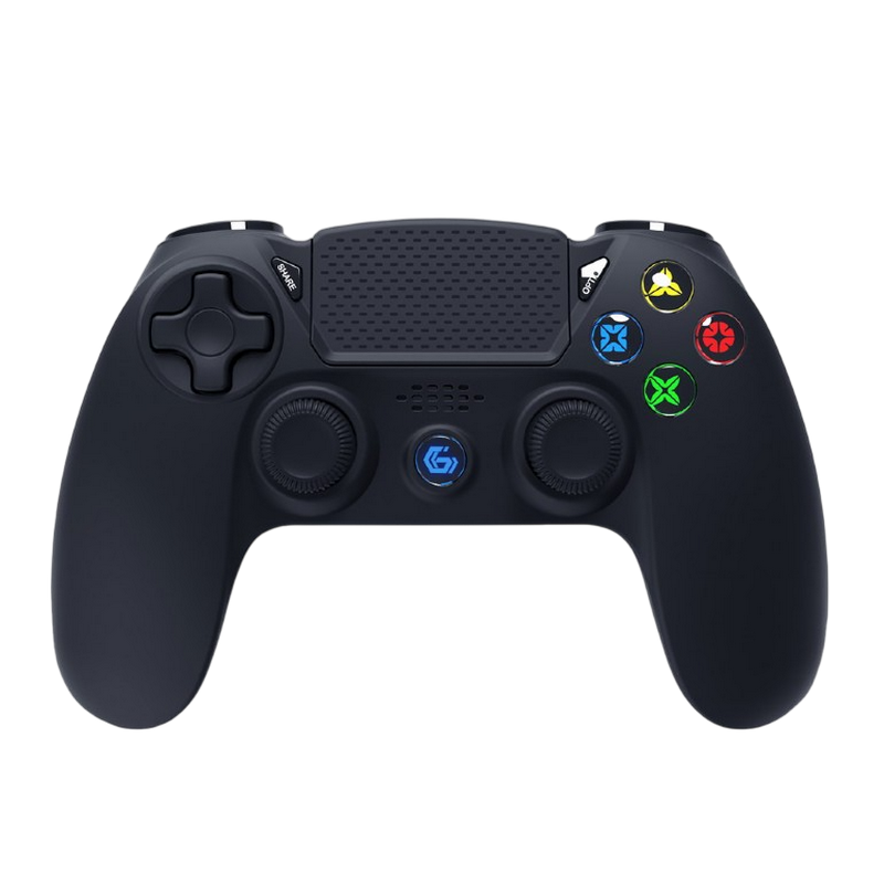 Wireless Gamepad Gembird JPD-PS4BT-01-BK, for PS4+PC,2 analog joysticks, 4-way D-pad, 4 action buttons, Dual vibration, 3.5mm, 600mAh, BT, Black
