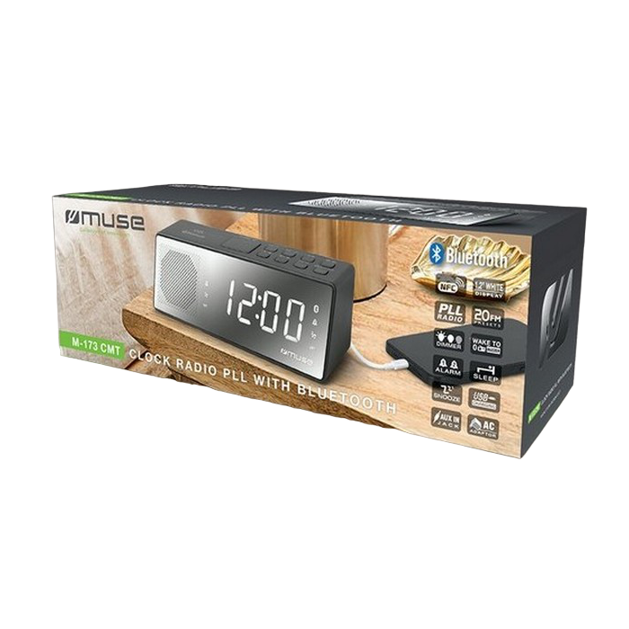 MUSE M-173 CMT, Tuner FM, Clocks: Double Alarme, NFC, Black