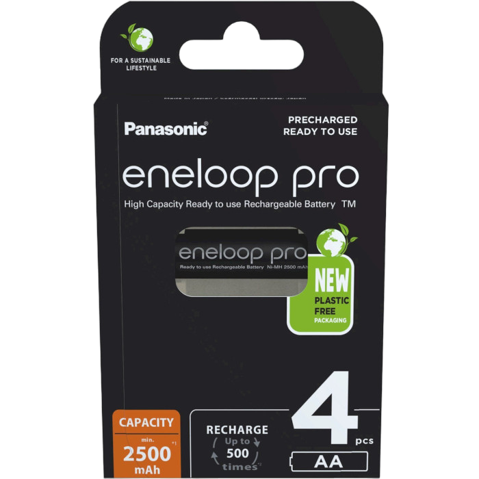 AA Eneloop PRO 2500mAh, Blister*4, Panasonic, BK-3HCDE/4CP