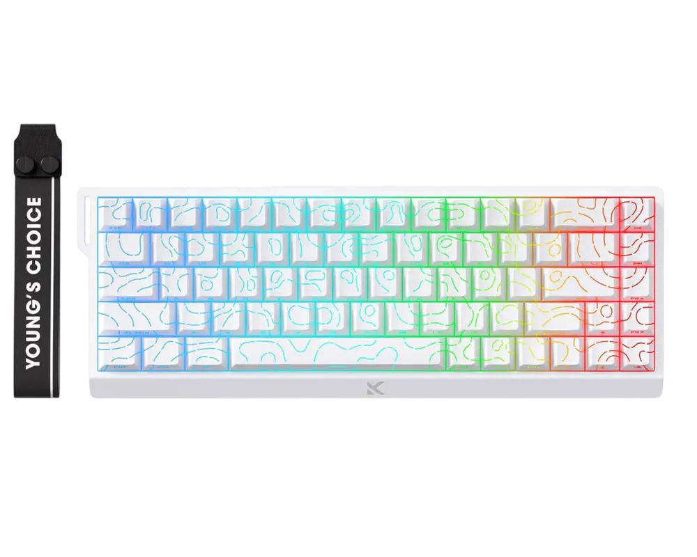 Gaming Keyboard MCHOSE Ace 68 HE Magnetic SW, Mechanical, 65% Layout, Ice Rhino Magnetic SW, White Topographic
