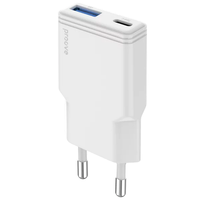 Incarcator Proove Slender 30W (Type-C + USB), White