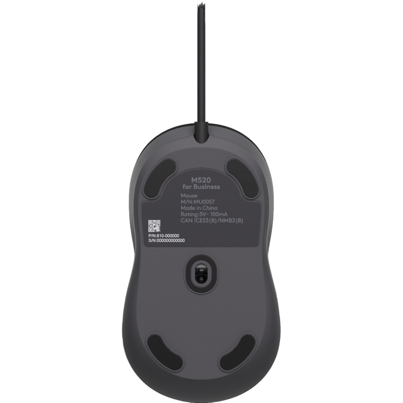 Mouse Logitech Signature M520 for Business, USB-C, 400-4000 dpi, 4 buttons, 105g., Ambidextrous, 1.8m, Graphite