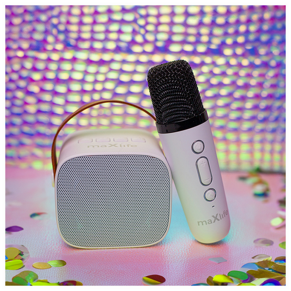 Microphone Karaoke cu Boxa BT Maxlife MXKS-100, White
