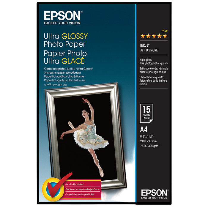 A4 EPSON Ultra Glossy Photo Paper A4 (300 g/m2) 15 sheets C13S041927