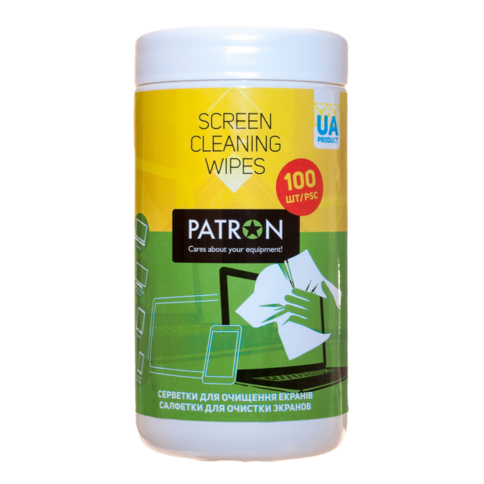 Cleaning wipes for screens PATRON "F3-027", Tube 100 pcs.