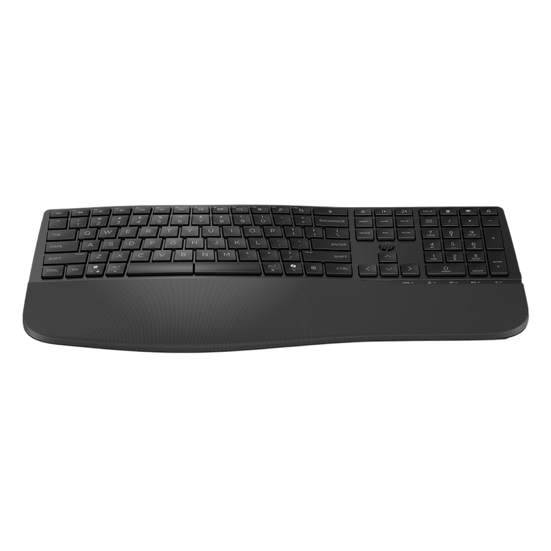 Wireless Keyboard HP 680 Multi-device, Full size; 3-zone layout, Copilot; Dictation, 2.4GHz/BT, 2xAA, EN/RU, Black