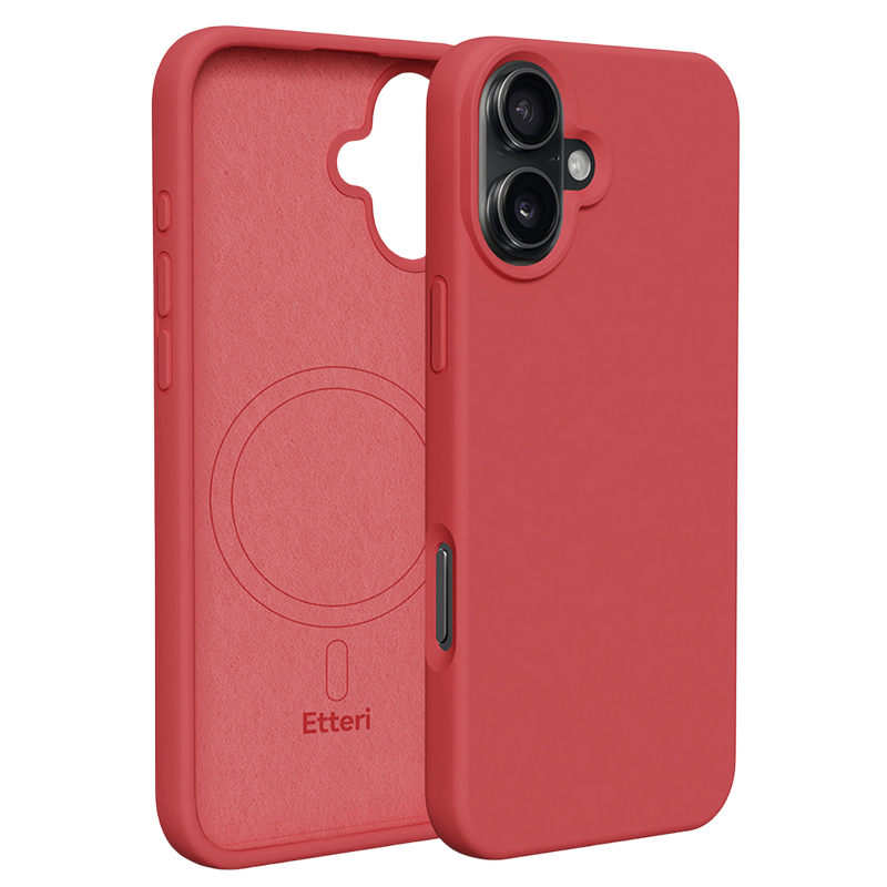 Etteri Apple iPhone 16, Silicone Mag case, Raspberry