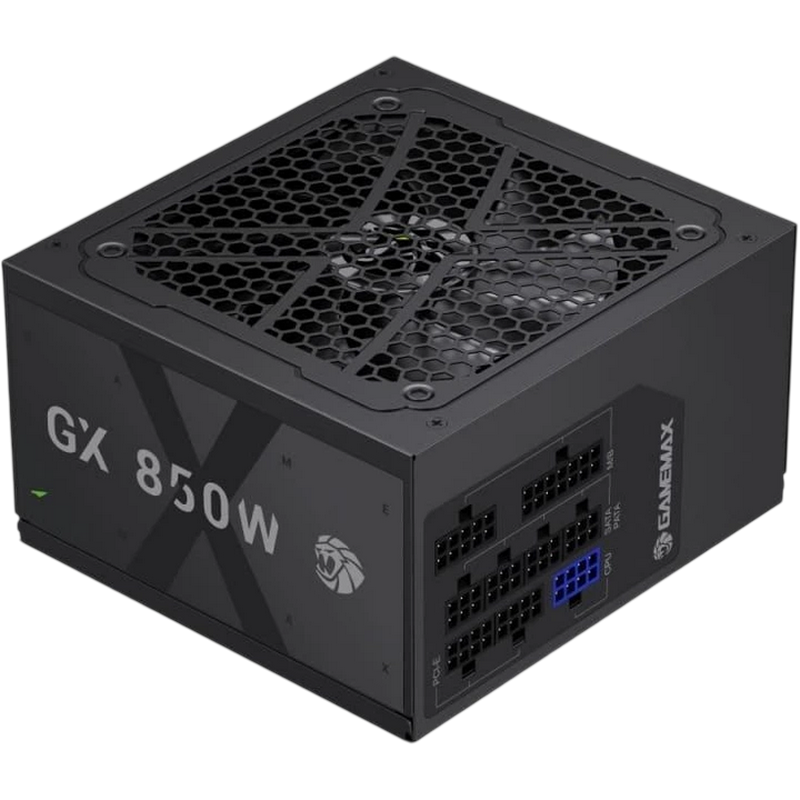 Power Supply ATX 850W GAMEMAX GX-850GF, 80+ Gold, 120mm, Active PFC, LLC+DC/DC, Temperature control fan, ATX 3.1, PCIe 5.1, Full Modular, Black
