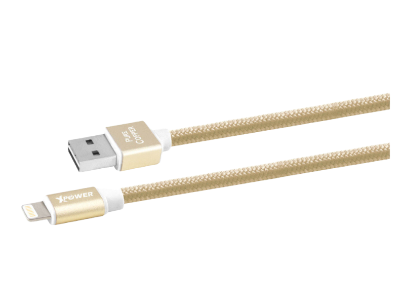Xpower Lightning cable, Nylon Gold