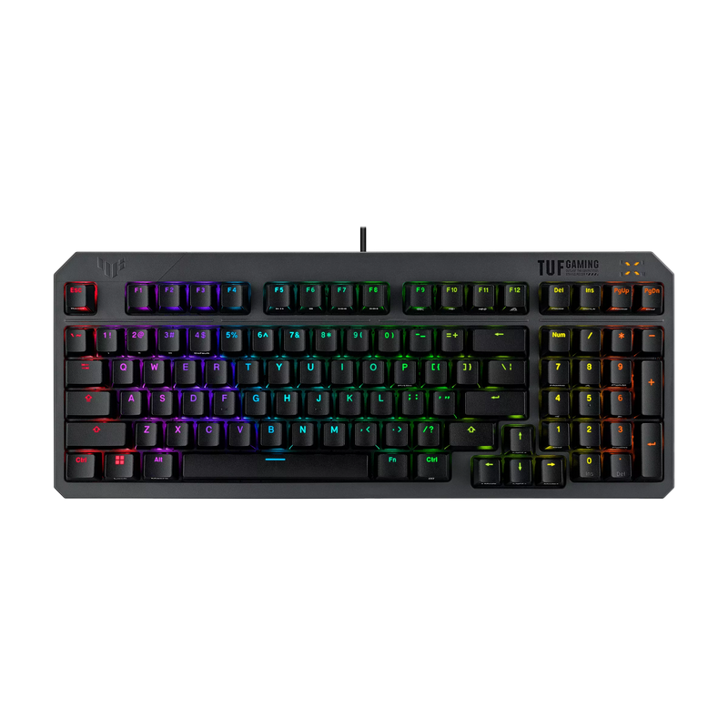 Gaming Keyboard Asus TUF Gaming K3 Gen II, Mechanical, Opt. SW, 97-key layout, IP57, Dampening Foam, Macro, RGB, 2m, USB, EN/RU, Black