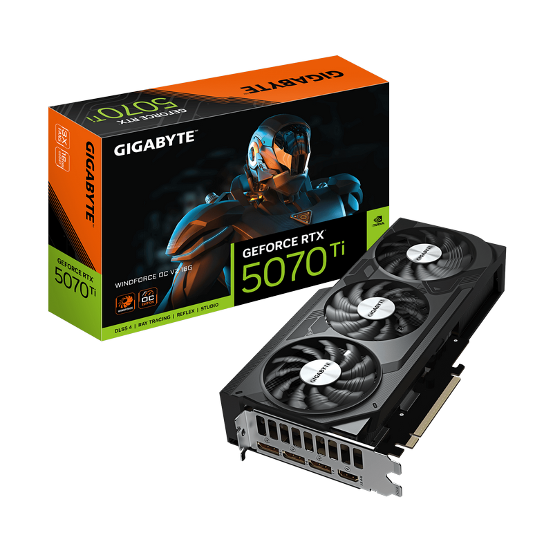 VGA Gigabyte RTX5070Ti 16GB GDDR7 WindForce OC (GV-N507TWF3OCV2-16GD)