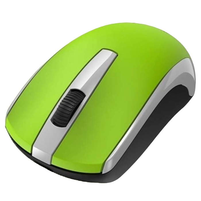 Wireless Mouse Genius ECO-8100, 1200 dpi, 3 buttons, Ambidextrous, 81g, BlueEye, Rechargeable, 2.4Ghz, Green