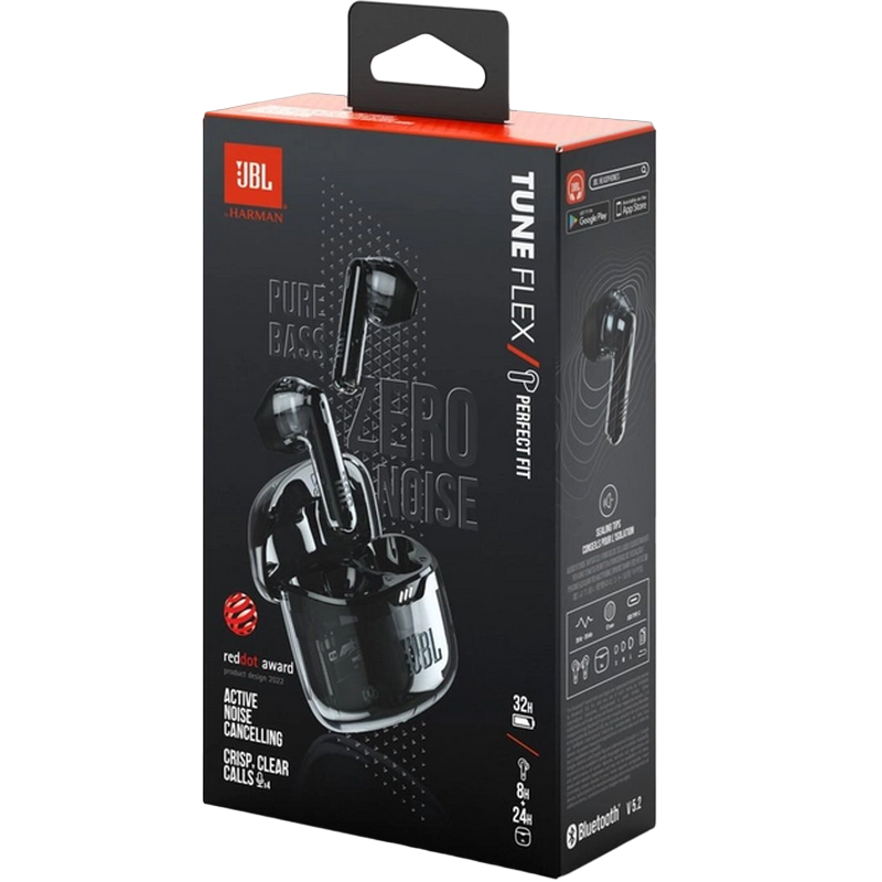 True Wireless JBL Tune Flex Black Ghost Edition, TWS Headset