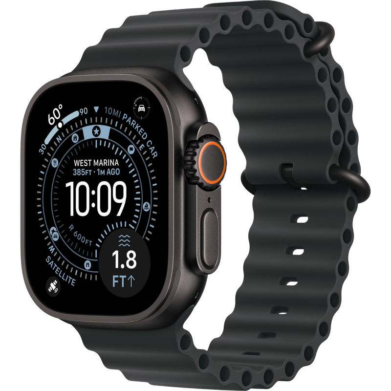 Apple Watch Ultra 3 GPS + Cellular, 49mm Black Titanium Case with Black Ocean Band, MF0J4