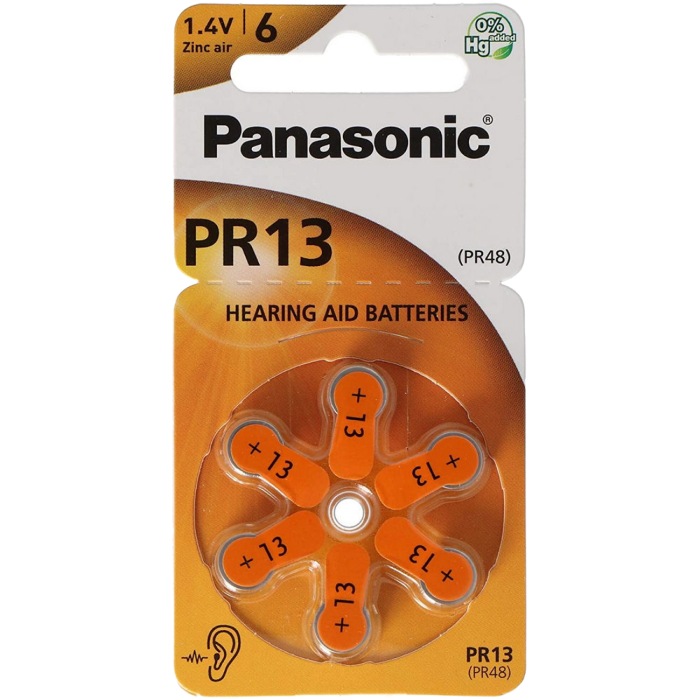 PR13, Blister*6, Panasonic, PR-13/6LB (PR48), 5.4x7.9mm, 300mAh