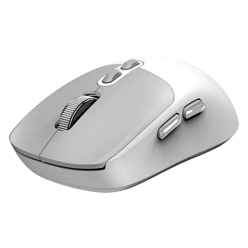 Wireless Mouse Genius NX-8080S, 1600 dpi, 7 buttons, Ambidextrous, 54g, Silent, BlueEye, 1xAA, 2.4Ghz, Bluetooth, White/Grey