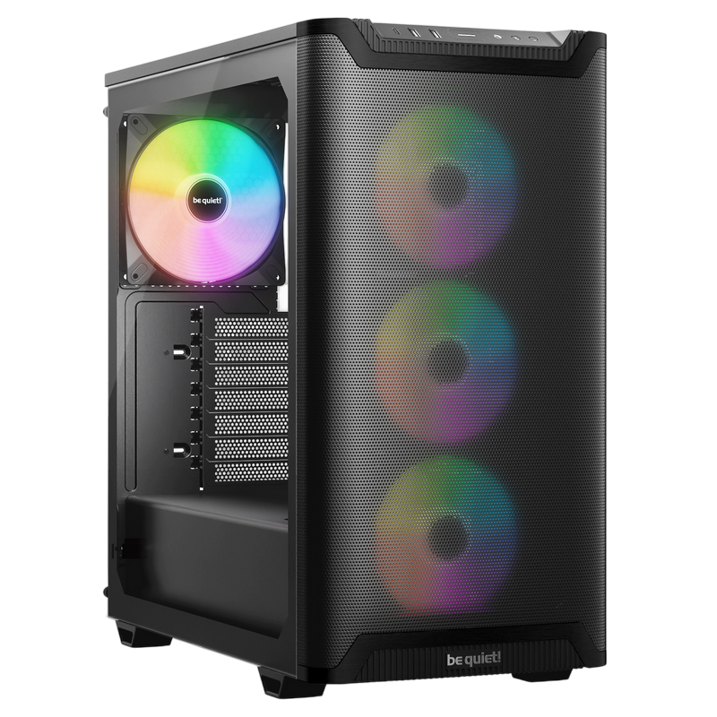 Case ATX be quiet! Pure Base 501 LX, w/o PSU, 3x120mm & 1x140mm ARGB, Front&Top Mesh, TG, Dust filters, 2xUSB 3.2, 1xUSB-C, 2x3.5", 5x2.5", Black