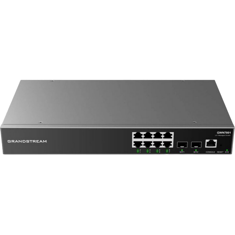 .8-port 10/100/1000Mbps Managed Switch Grandstream "GWN7801", 2xSFP expansion slot