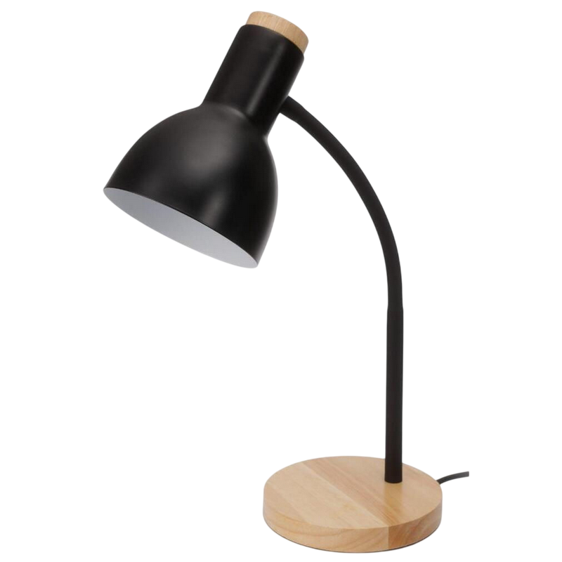 Lampa Led Platinet PDL333 Desk Lamp Marma E27 Wooden Base Black