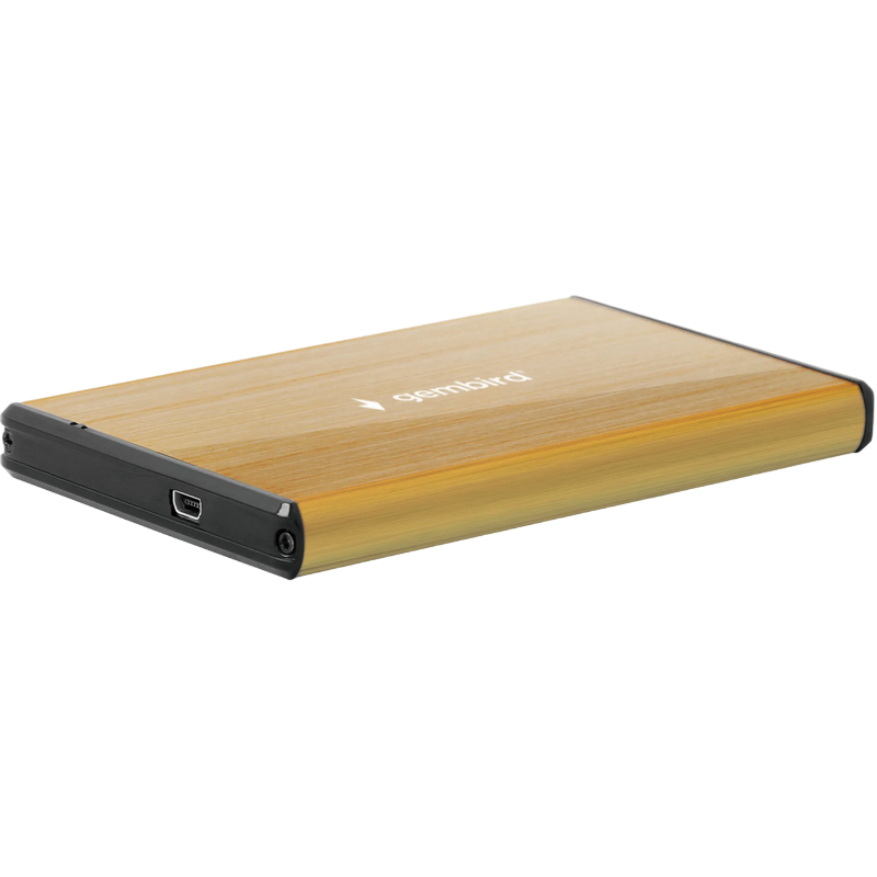 2.5" SATA HDD External Case miniUSB3.0, Aluminum Gold, Gembird "EE2-U3S-2-GL"