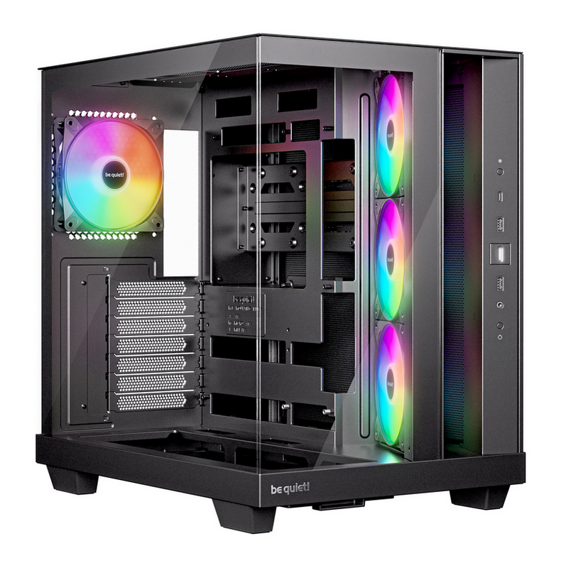 Case ATX be quiet! Ligh Base 500 LX, w/o PSU, 4x120mm ARGB fan, Front&Side TG, DF, USB-C, 2xUSB3.2, 1x3.5", 2x2.5", ARGB controller, Black
