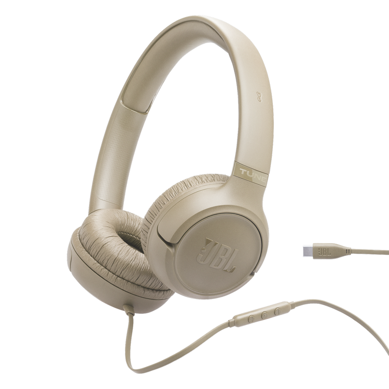 Headphones JBL T530C Beige, USB-C, On-ear