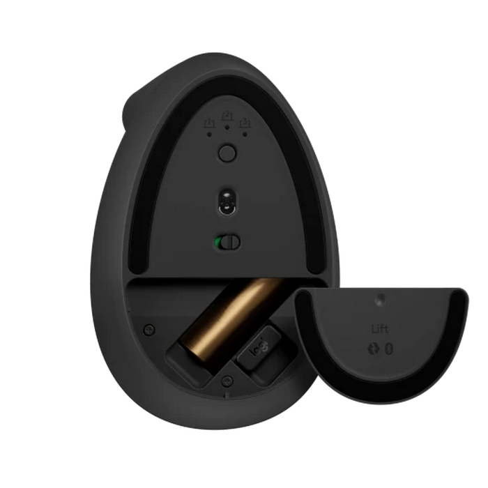 Wireless Mouse Logitech Lift Left Vertical, 400-4000 dpi, 6 buttons, Ergonomic, 125g., 57° tilt, 1xAA, Bolt, 2.4Ghz+BT, Black