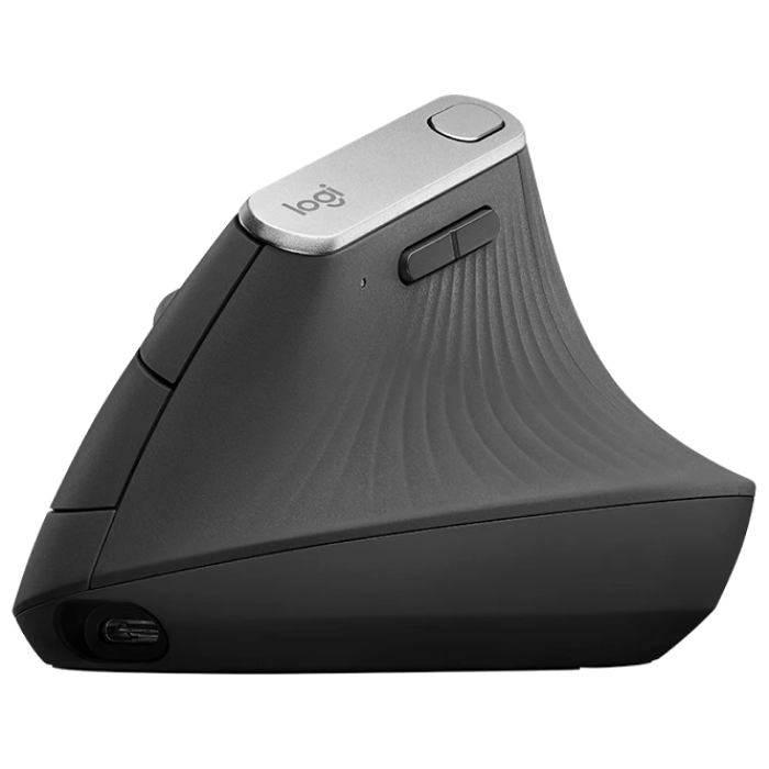 Wireless Mouse Logitech MX Vertical, 400-4000 dpi, 6 buttons, Ergonomic, 135g., 57° tilt, , 240mAh, Unifying, 2.4Ghz+BT, Graphite