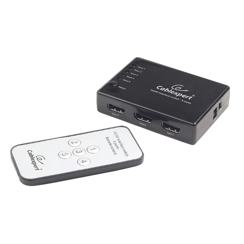 Switch Cablexpert DSW-HDMI-53 HDMI interface switch, 5 ports, Output cable distance: up to 25 m