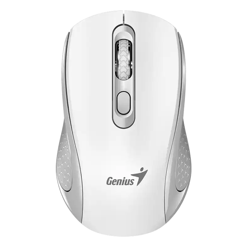 Wireless Mouse Genius NX-8025S, 1600 dpi, 4 buttons, Ergonomic, 58g, Silent, BlueEye, 1xAA, 2.4Ghz, White/Grey