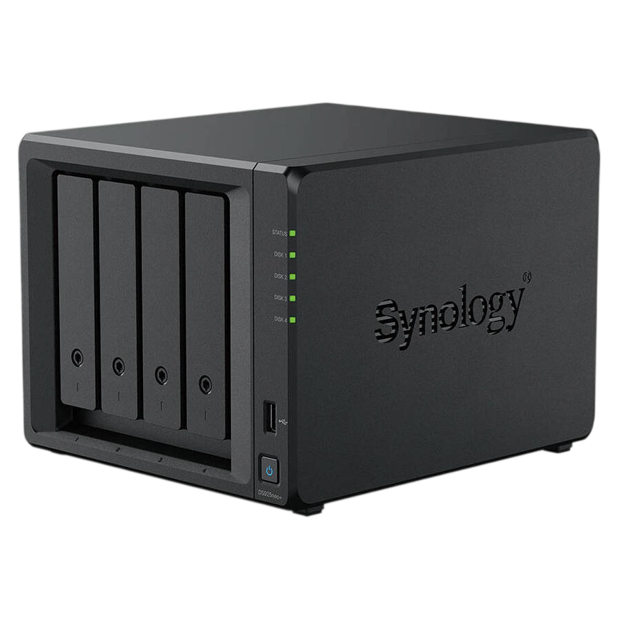 SYNOLOGY "DS925neo+", 4-bay, AMD Ryzen 4-core 2.2GHz, 1x4Gb non-ECC +1Slot, 2xM.2 NVMe, 2x2,5GbE, USB Type-C for Expansion