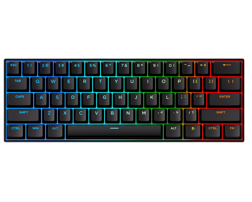 Gaming Keyboard MCHOSE Ace 60 Pro, Mechanical, KTEK Magnetic SW, 60% Layout, PBT, Aluminum, Macro, Onboard Memory, RGB, USB, EN, Black