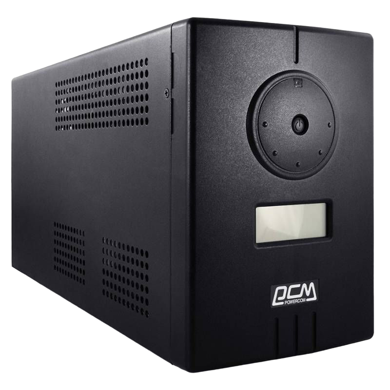 UPS PowerCom INF-1100 1100VA/770W,24Vdc,15A max charge curr.,External Battery Only, 2*Schuko Sockets