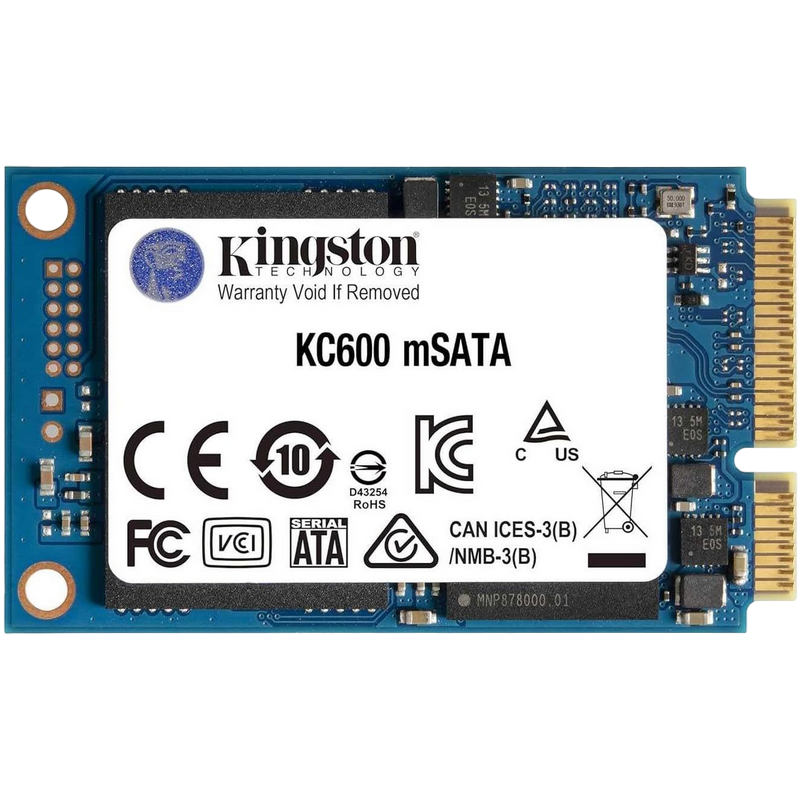 .mSATA SSD 512GB Kingston KC600 [R/W:550/500MB/s, 90K/80K IOPS, 300TBW, 3D-NAND TLC]