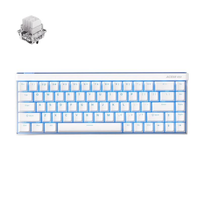 Gaming Keyboard MCHOSE Ace 68 Air E-Sport Hall Effect Magnetic SW, Mechanical, 65% Layout, Mount Tai Magnetic SW, RGB, USB, EN, White