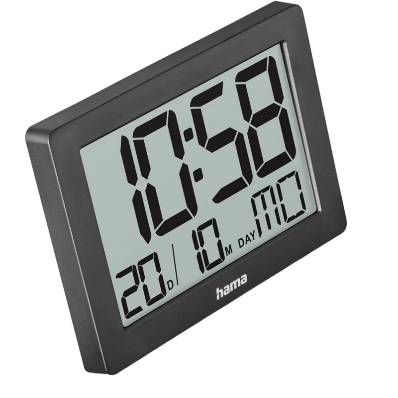 Digital Wall Clock Hama Ko Tao 222230 Black